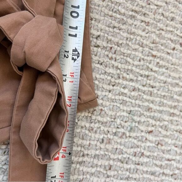 Banana Republic Khaki Organic Cotton Tie Waist Flared Wrap Pants - Picture 8 of 12